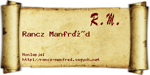 Rancz Manfréd névjegykártya